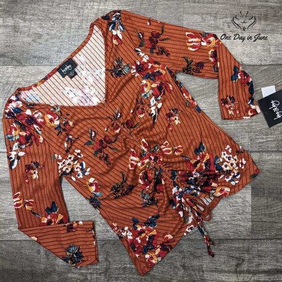 ByxBy Ruched Front Long Sleeve Top Size S - Picture 1 of 5